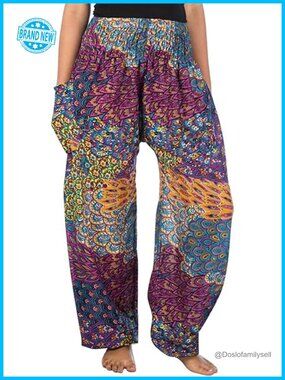 Women's Yoga Harem Pants - Boho Wide Leg Rayon Lounge